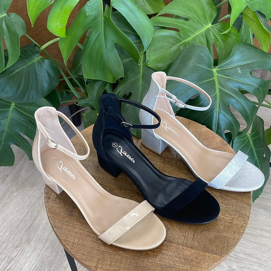 Forever Nataly Ankle Strap Block Heel