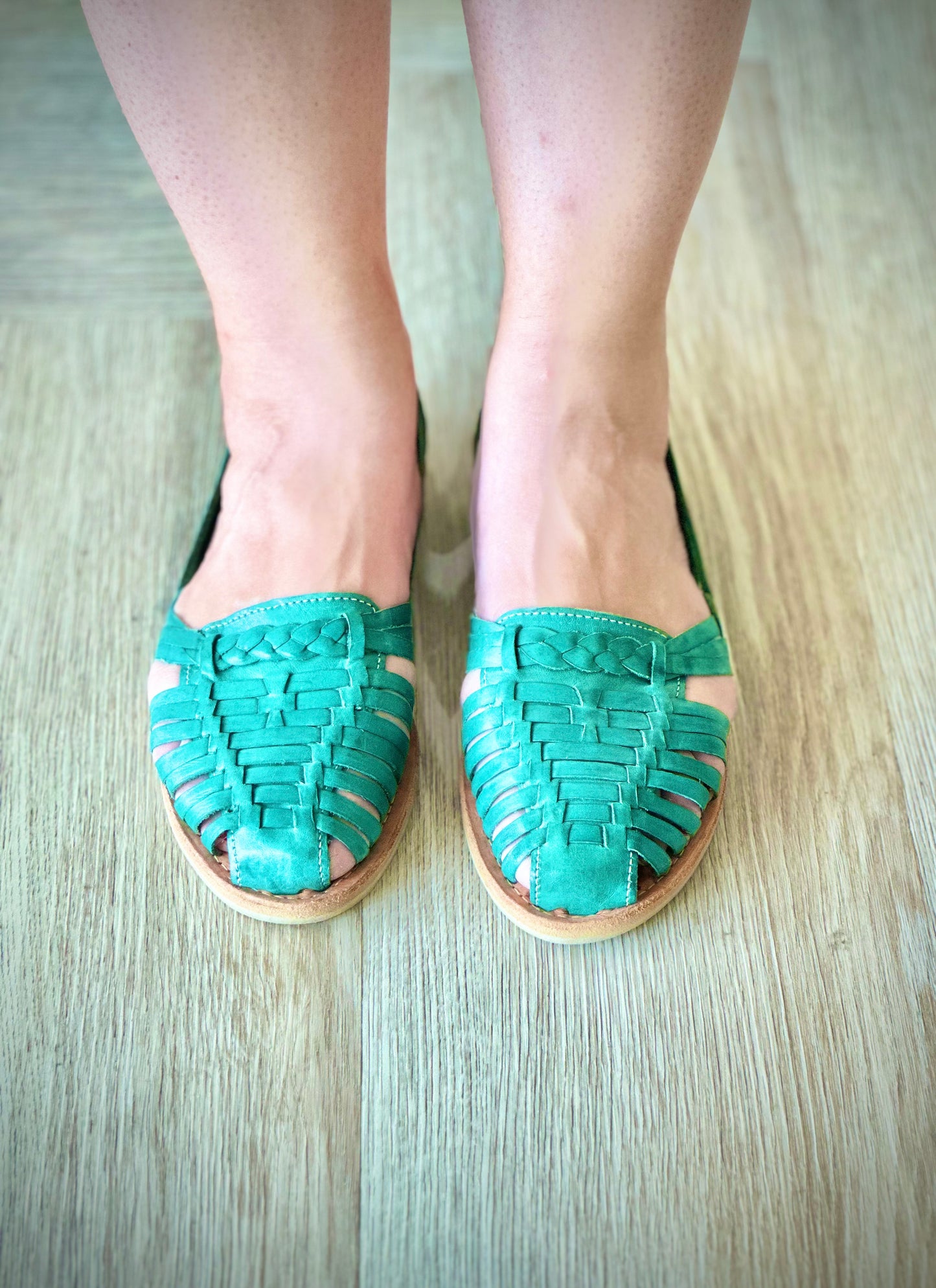 Redhawk Teal Artisanal Leather Huarache