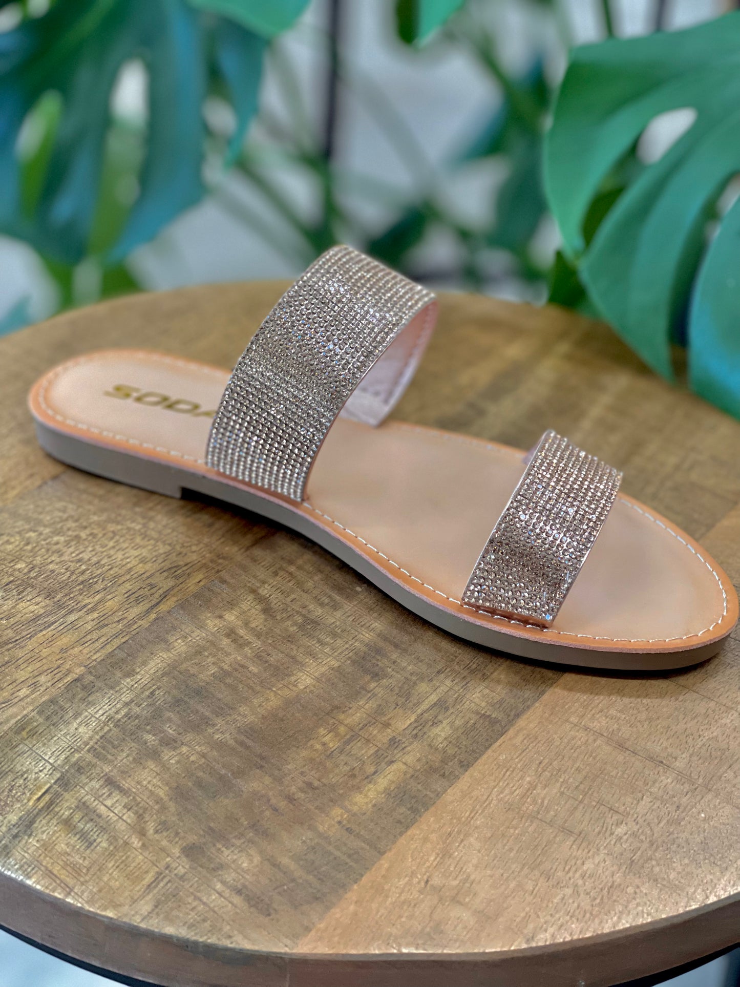 Soda Among Rhinestone Sandal