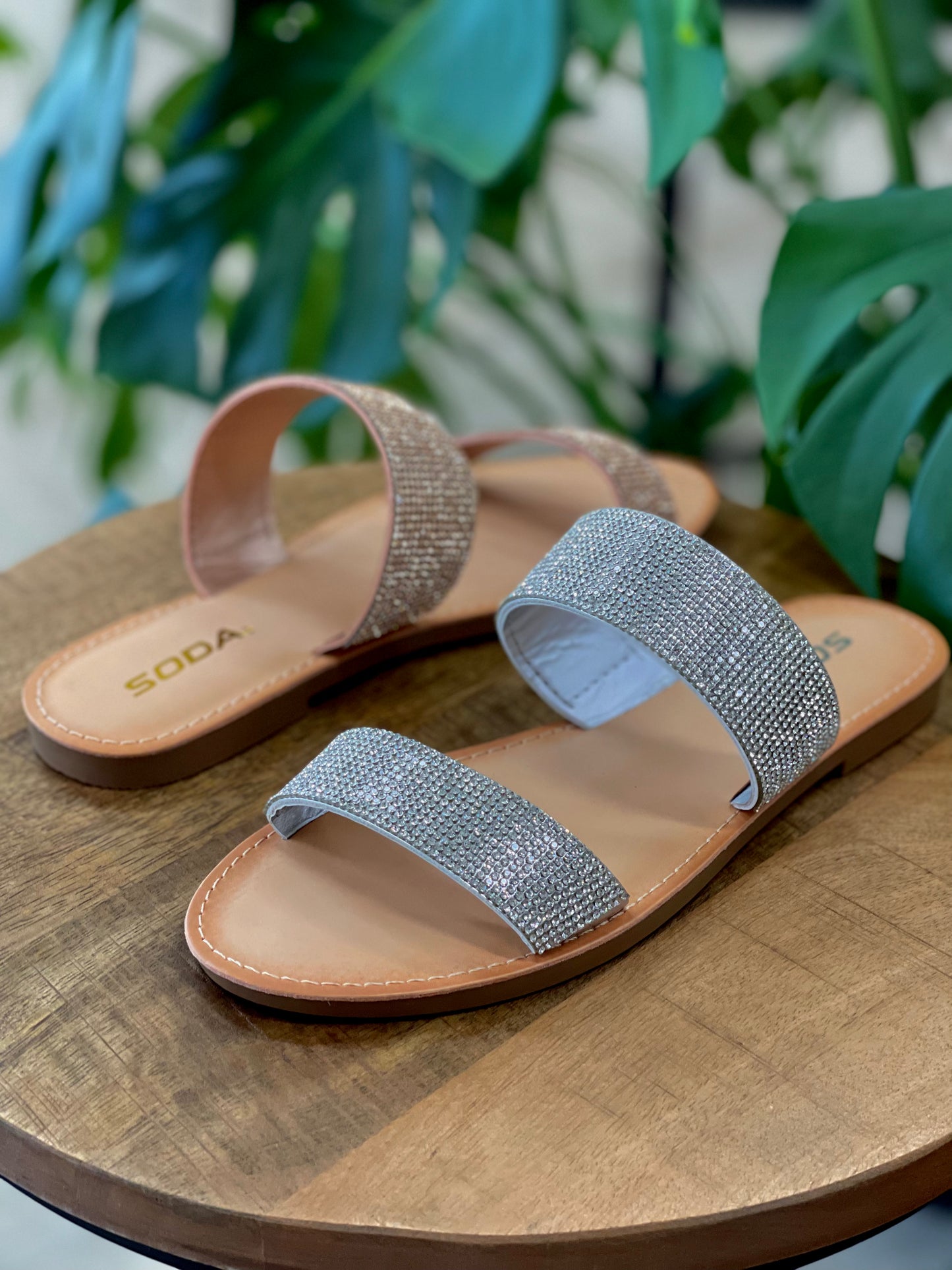 Soda Among Rhinestone Sandal