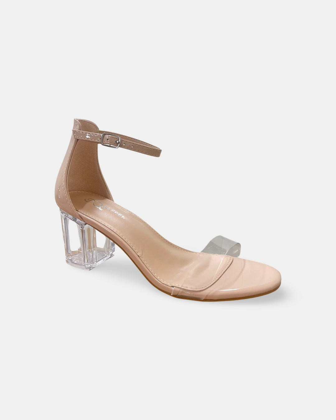 Forever Notary Clear Strapy Block Heel