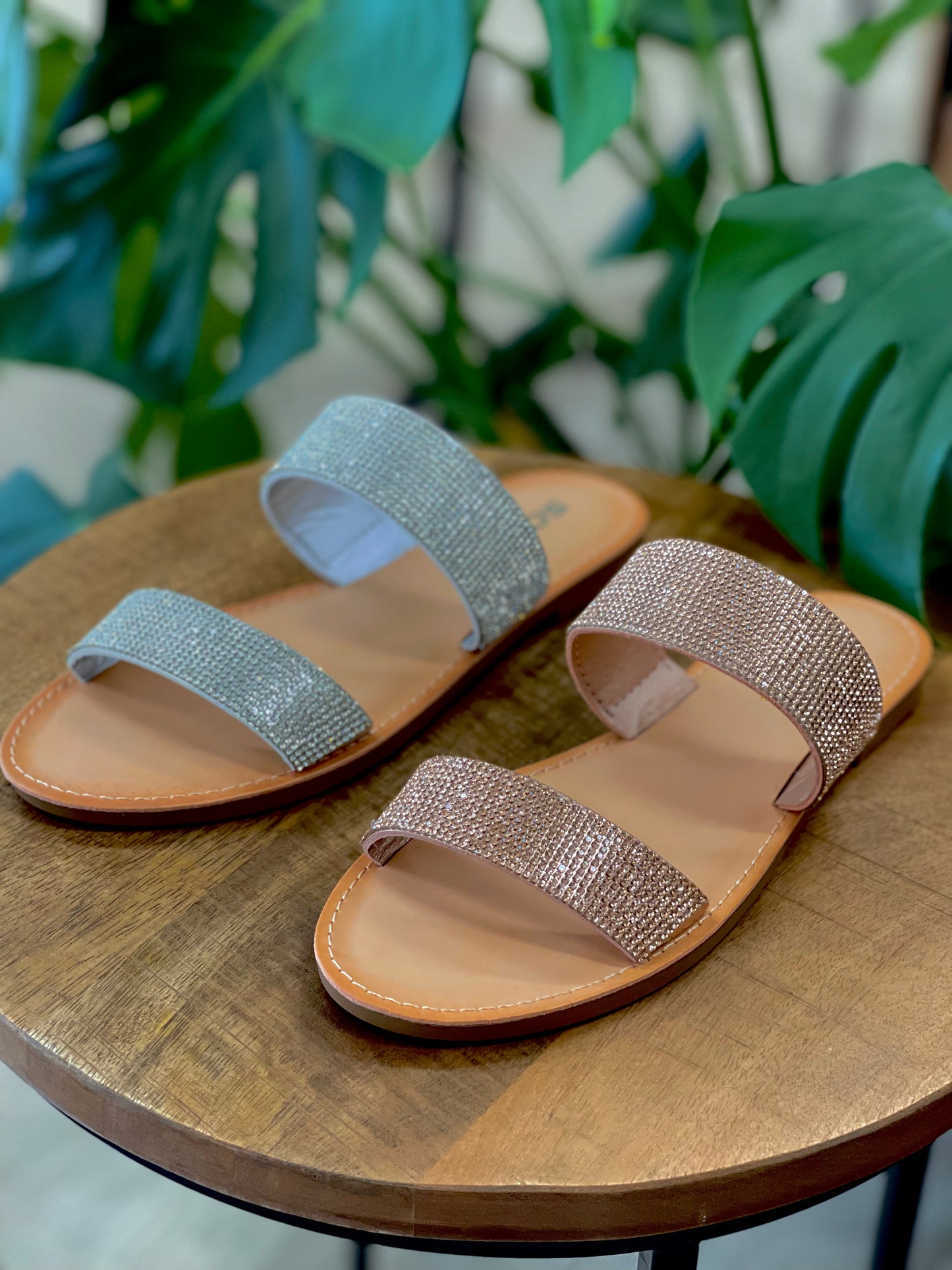 Soda Among Rhinestone Sandal