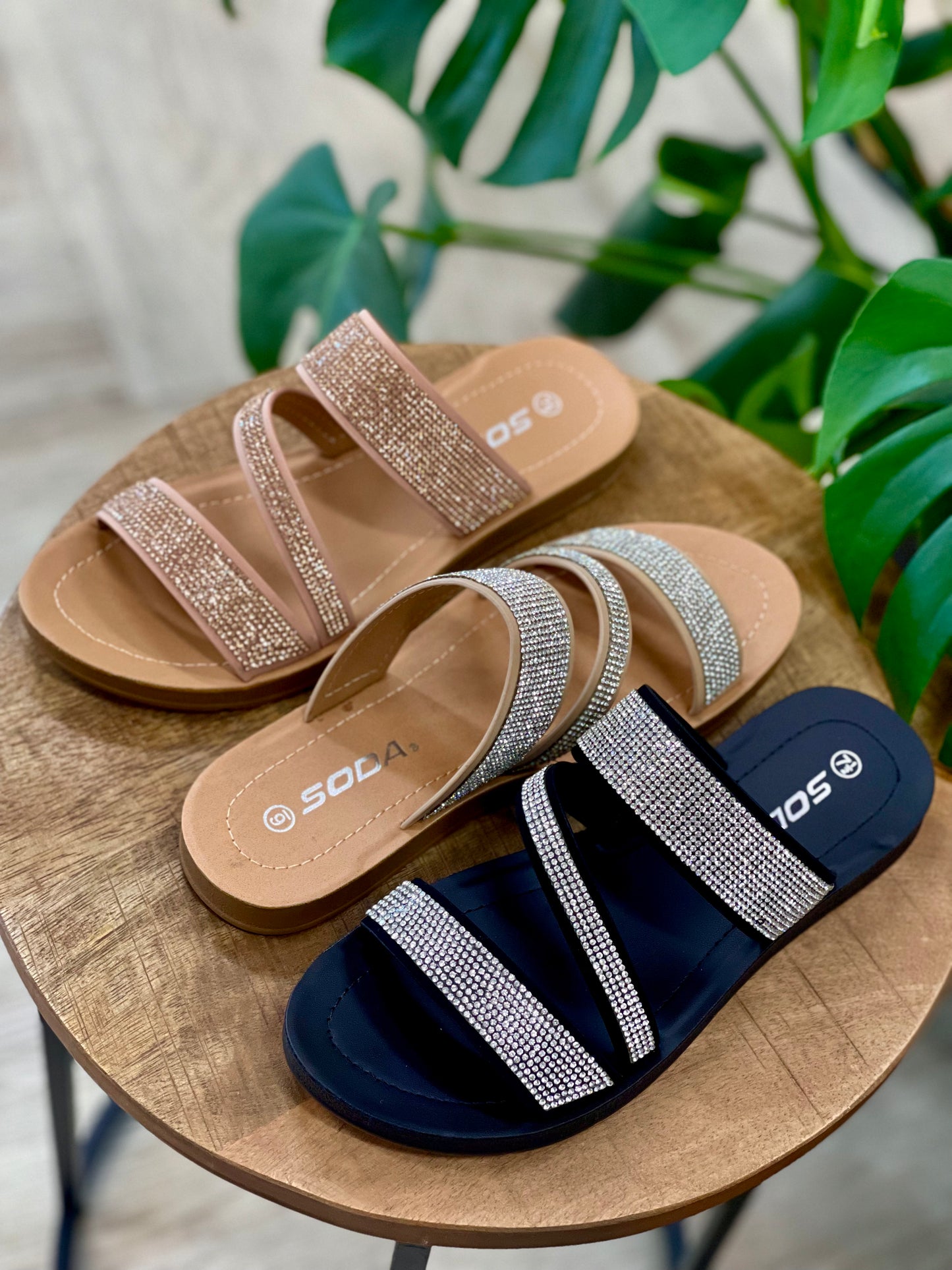Soda Zeal Rhinestone Sandal