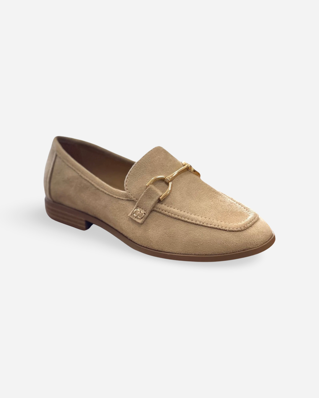 Soda Guitar Gold Buckle Loafer Flats