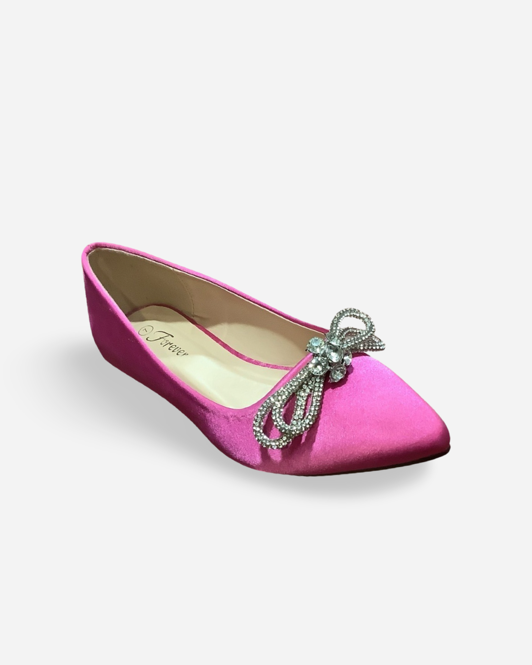 Forever Point Rhinestone Bow Ballet Flats