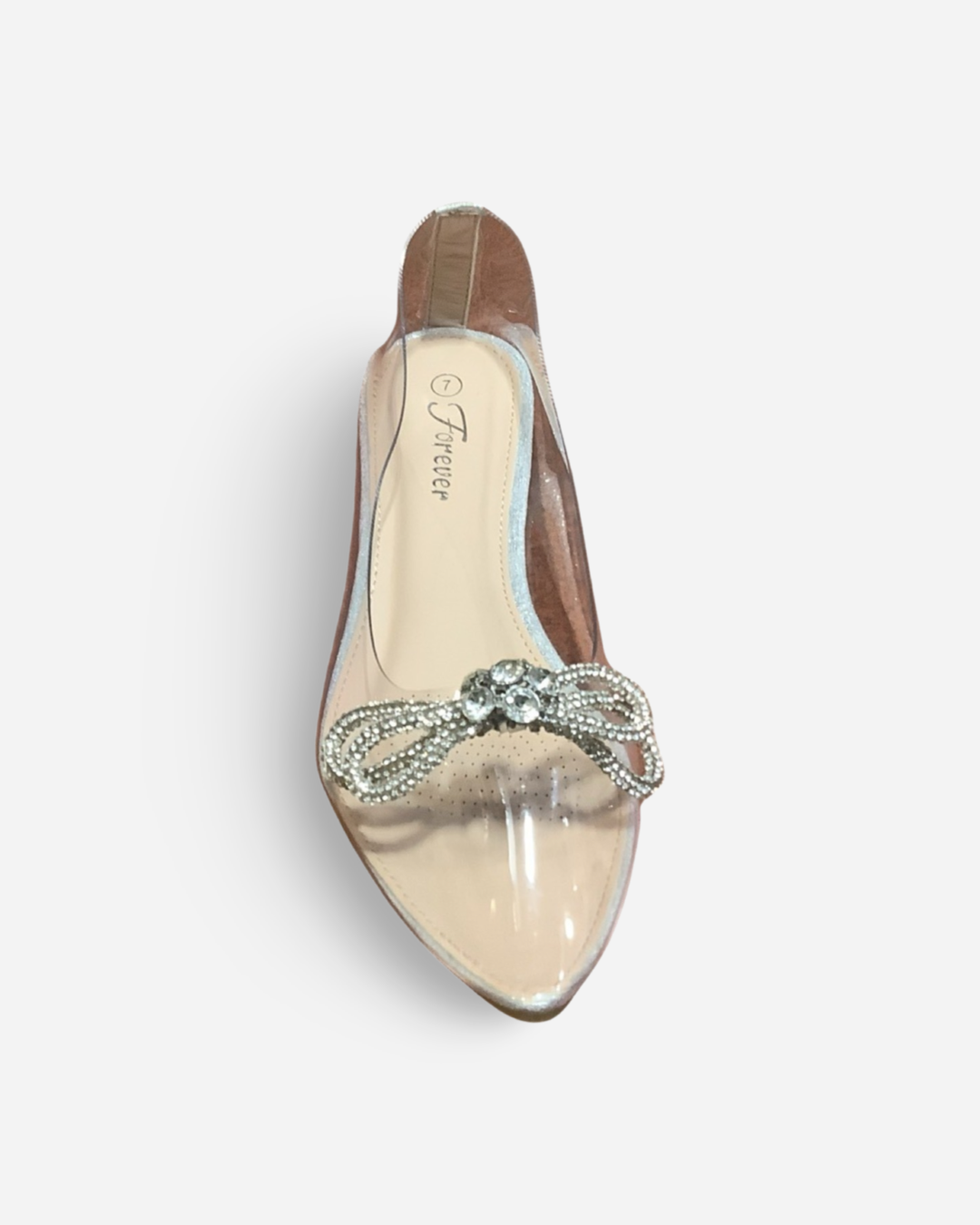 Forever Point Rhinestone Bow Ballet Flats