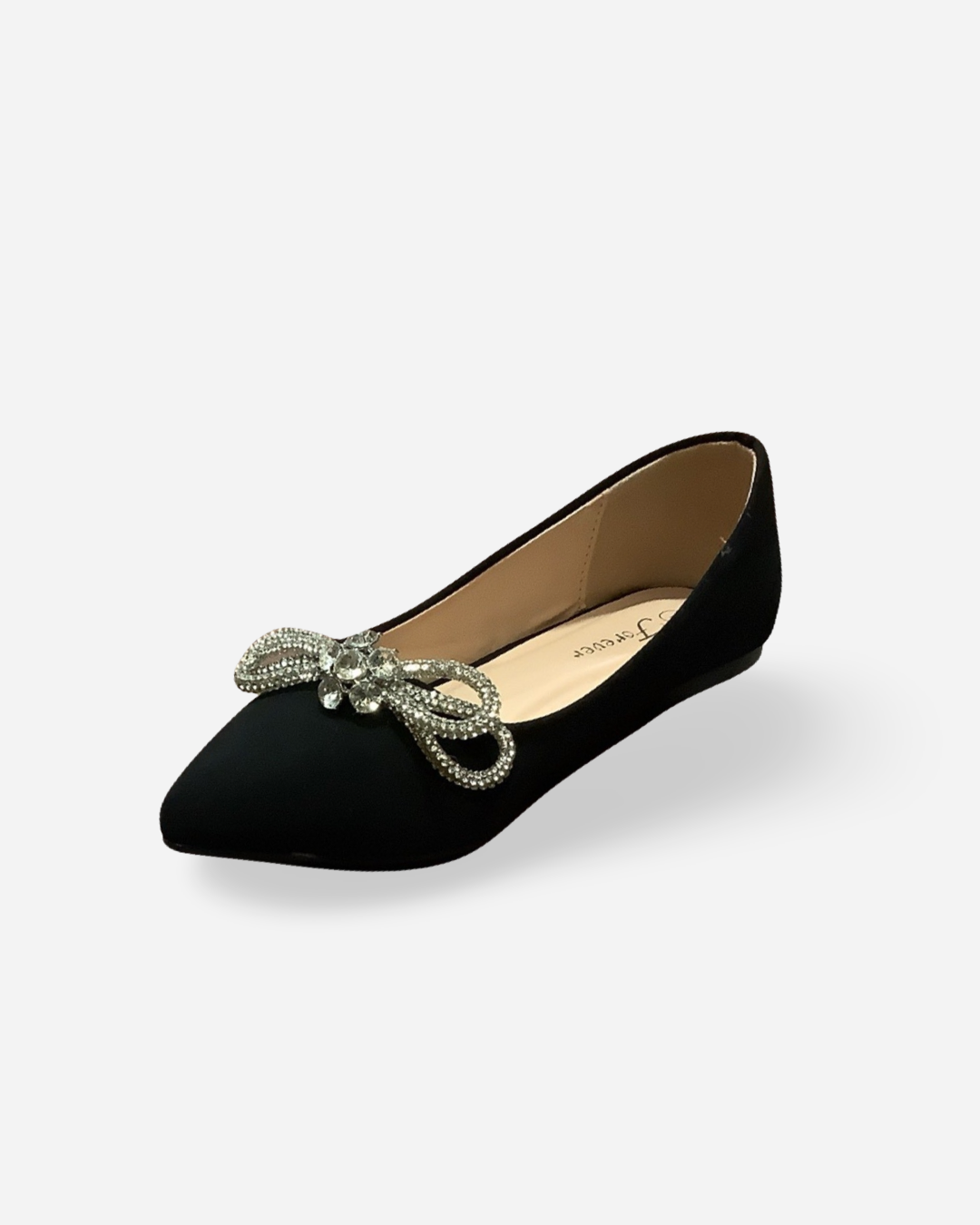 Forever Point Rhinestone Bow Ballet Flats