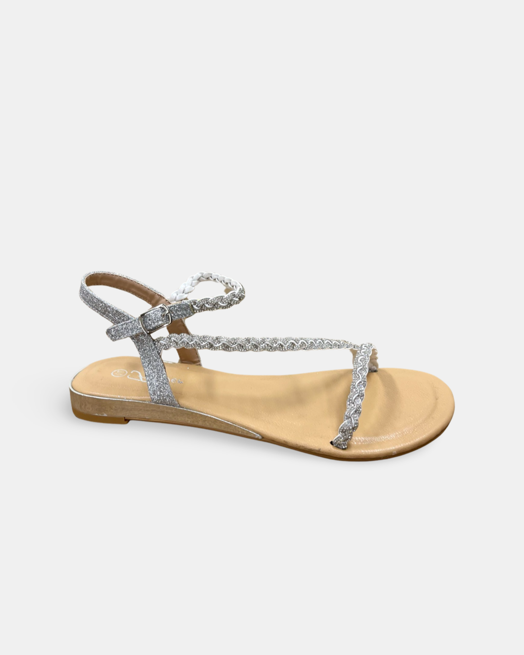 Forever Specific-06 Rhinestone Braid Ankle Strap Sandal
