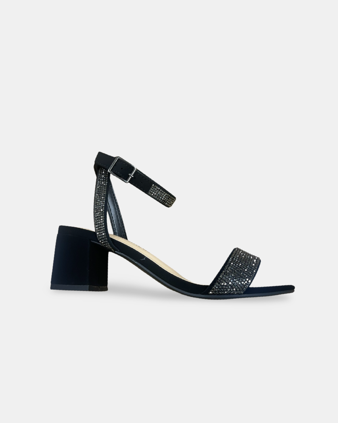 City Classified Wide Fit Folk Rhinestone Block Heel
