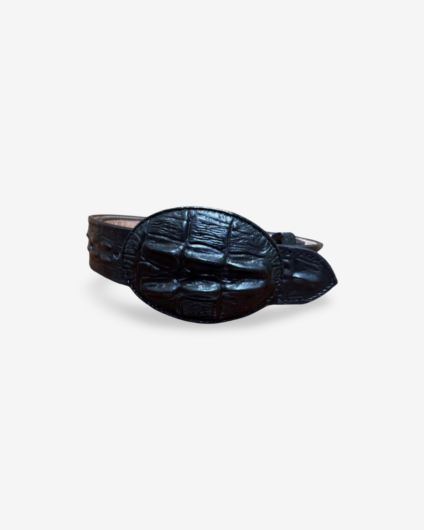 Arles 004 Crocodile Print Leather Belt