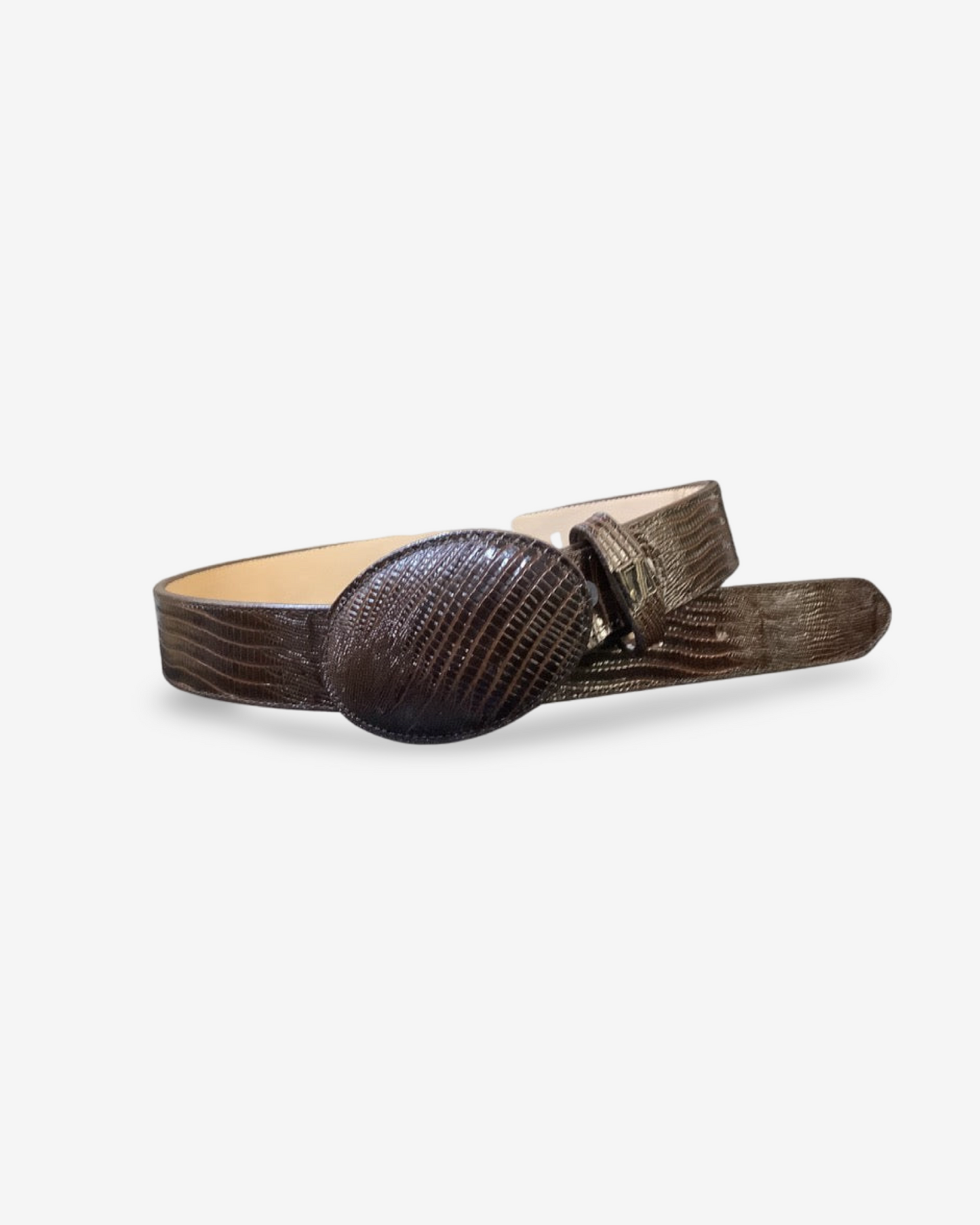 Arles 013 Armadillo Print Leather Belt