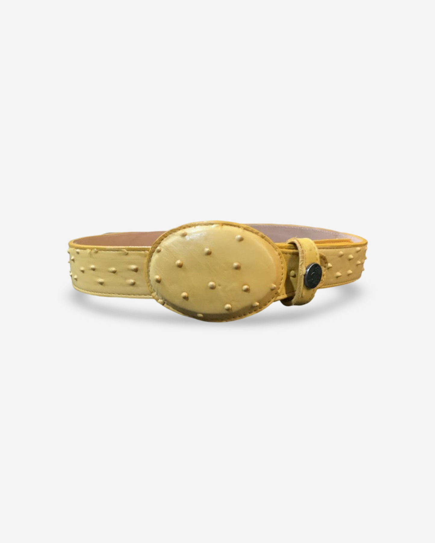 Arles 001 Ostrich Print Leather Belt