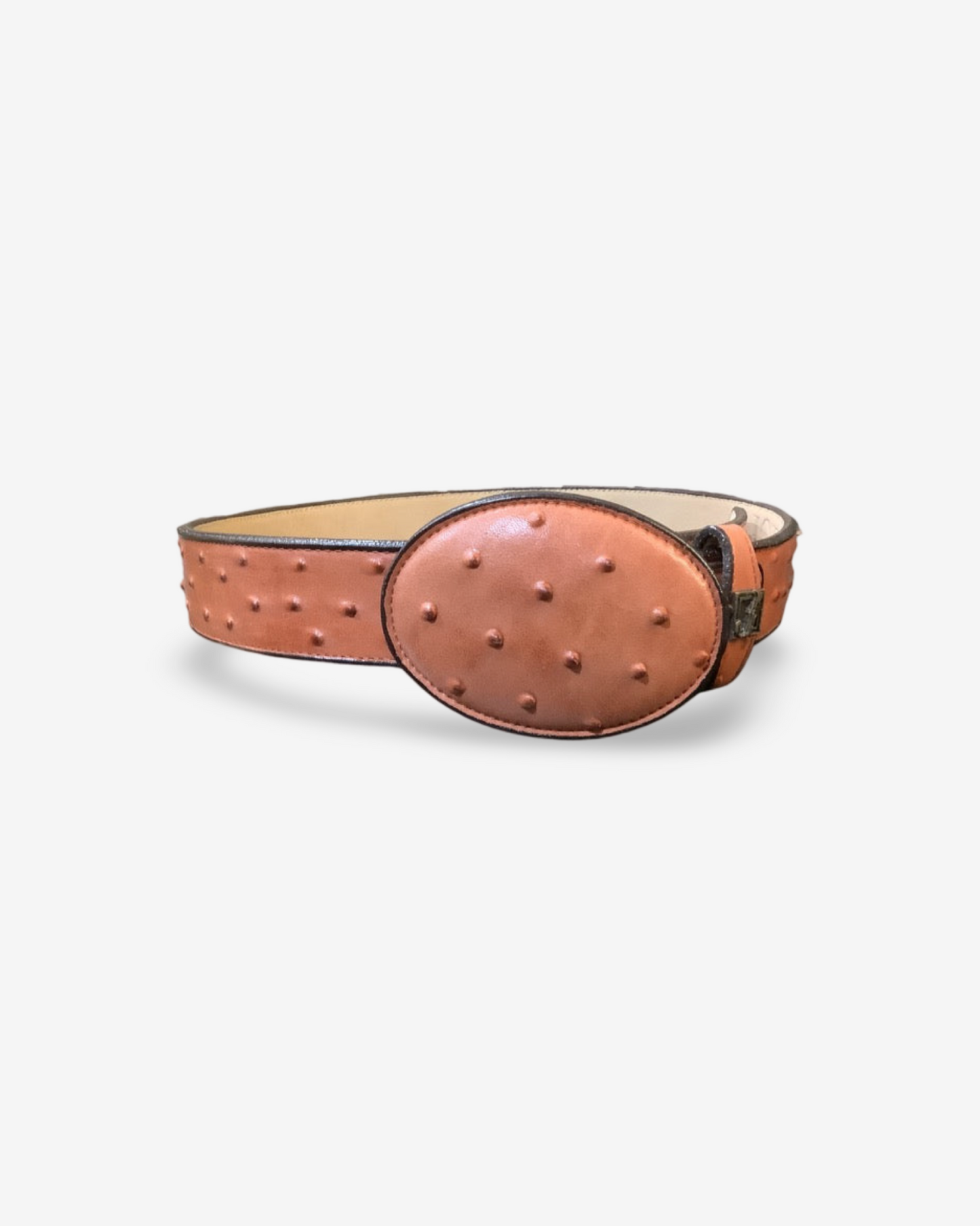Arles 001 Ostrich Print Leather Belt