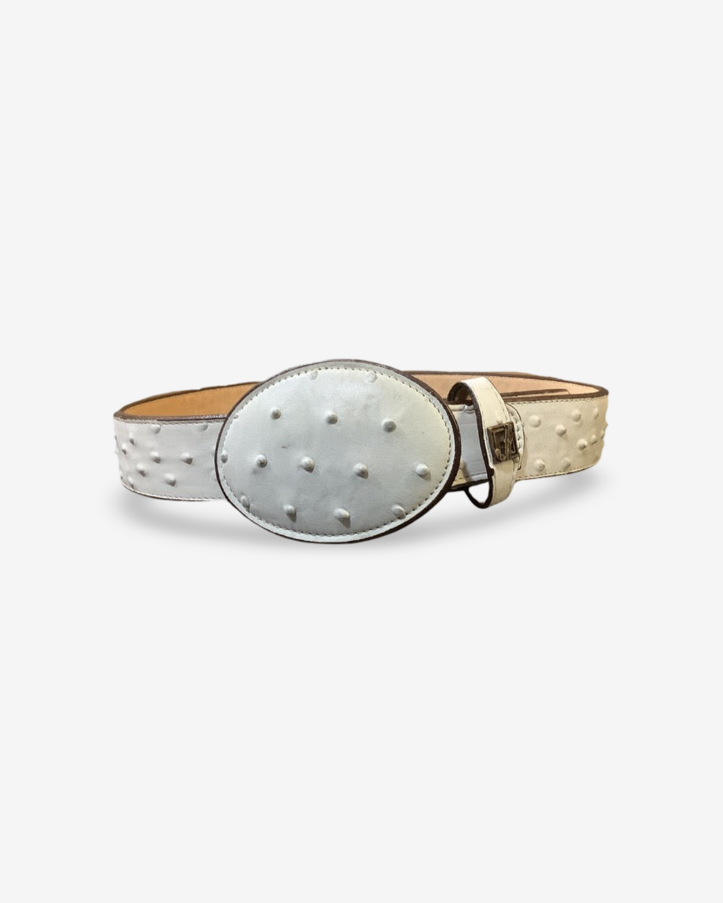 Arles 001 Ostrich Print Leather Belt