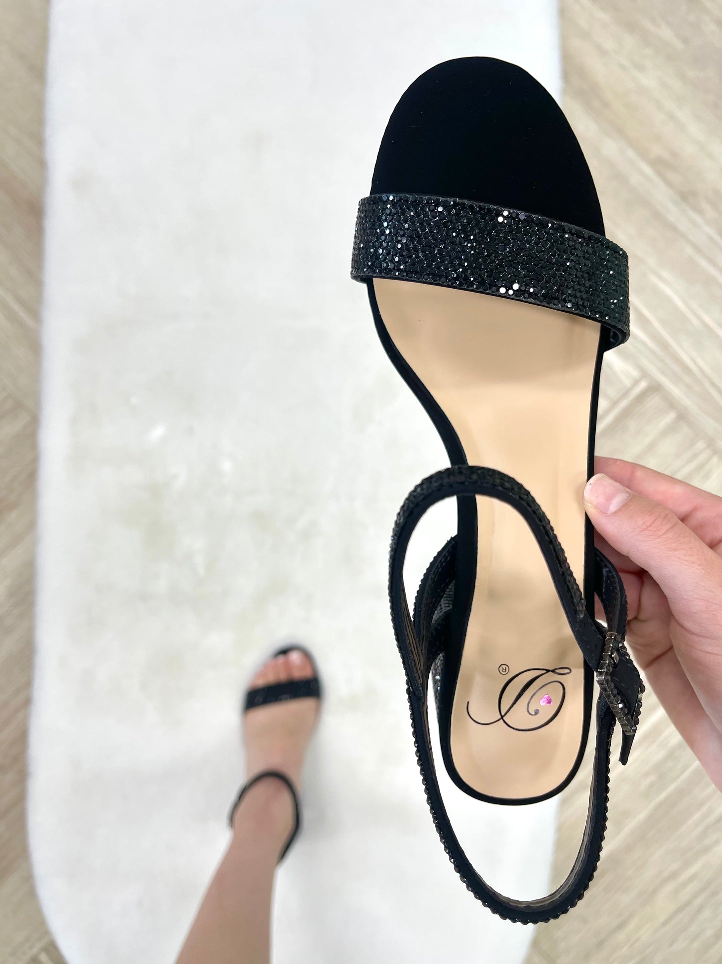 Delicious Ulicia Chunky Sparkly Heel
