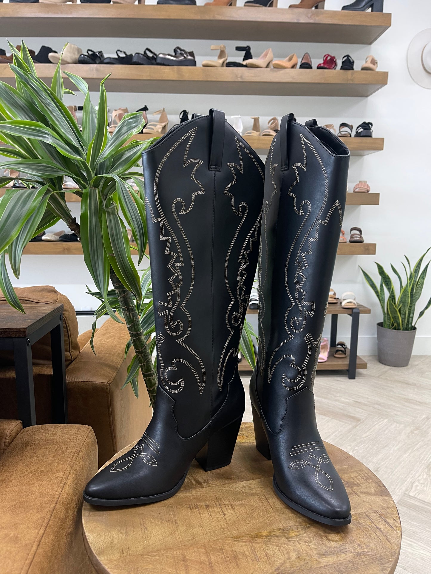 Soda Arcade Knee High Western Boot