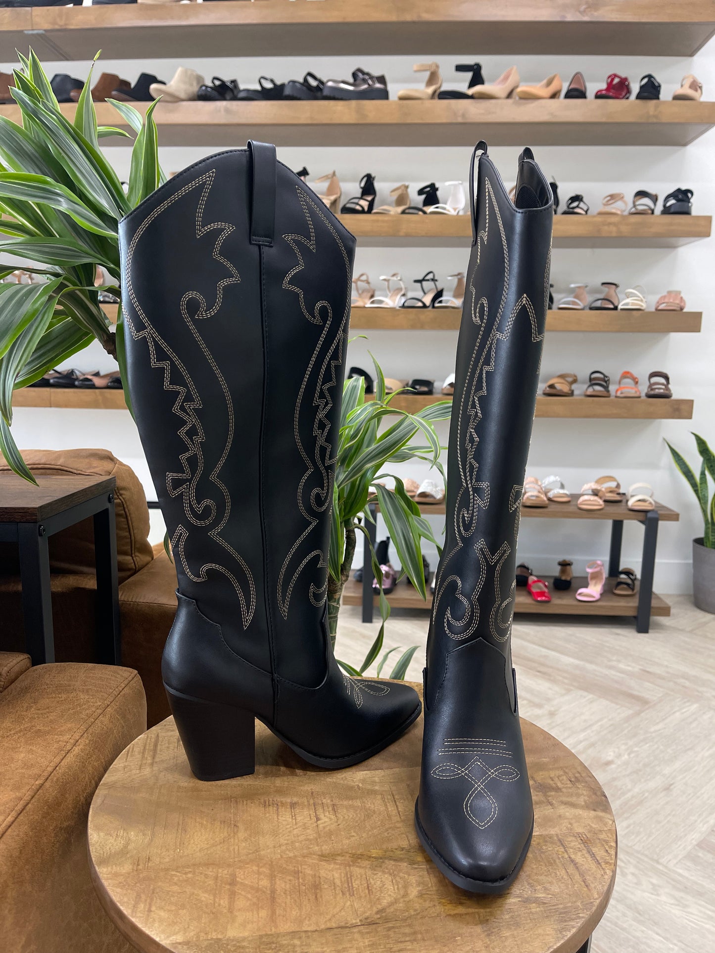 Soda Arcade Knee High Western Boot