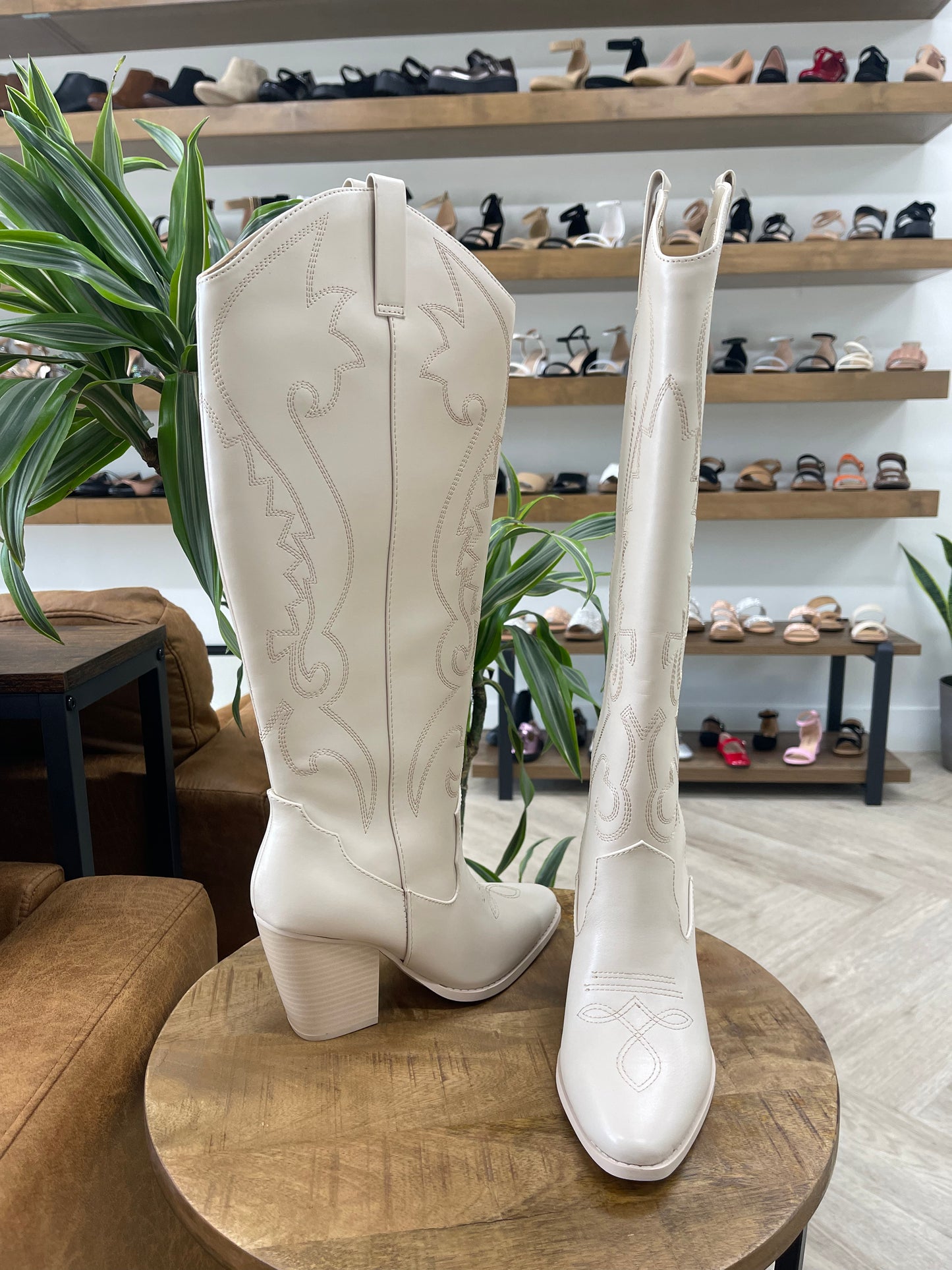Soda Arcade Knee High Western Boot