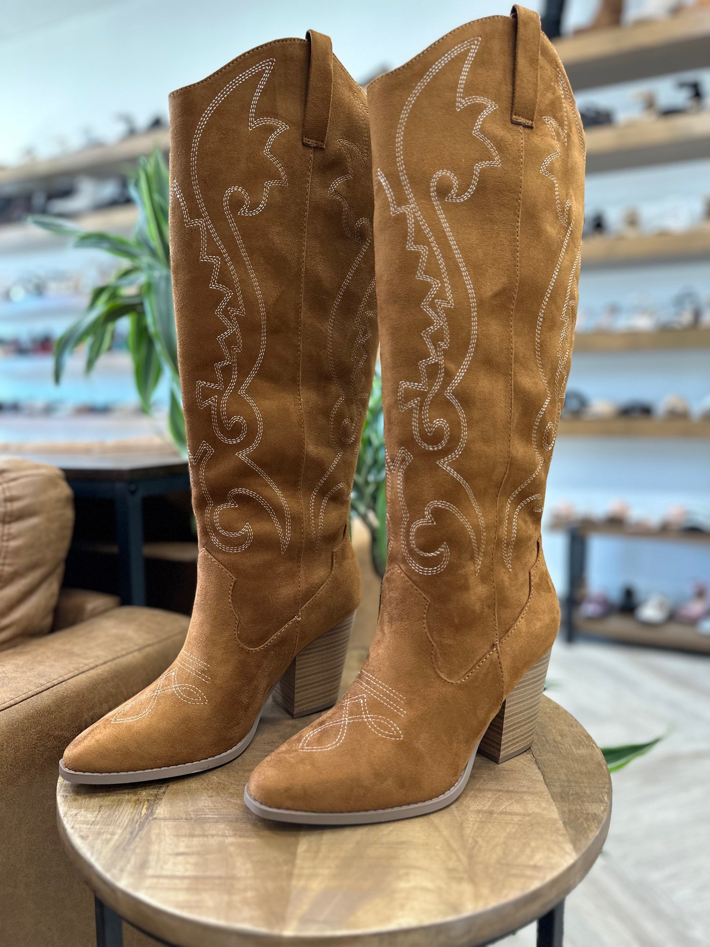 Soda Arcade Knee High Western Boot