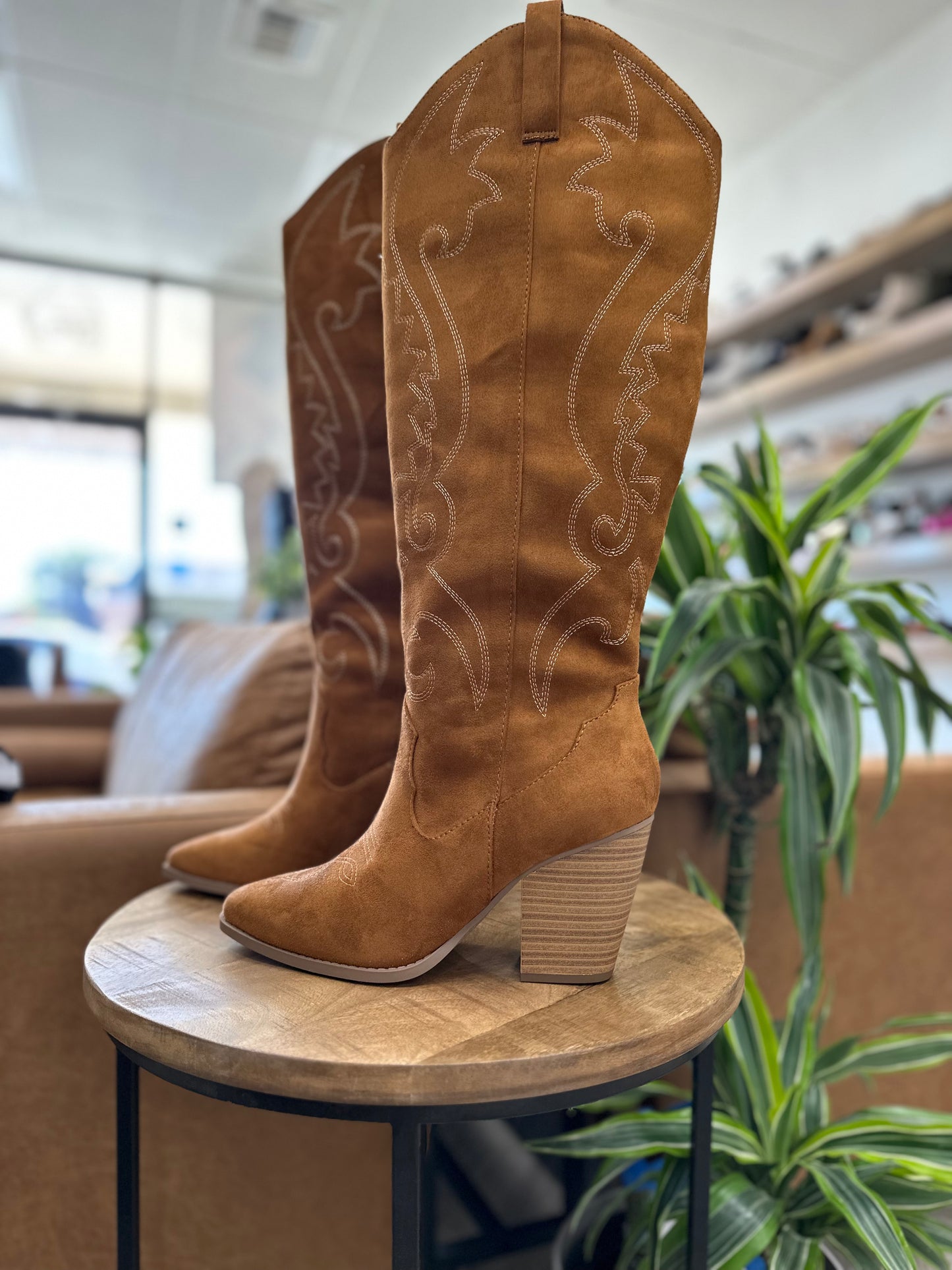 Soda Arcade Knee High Western Boot