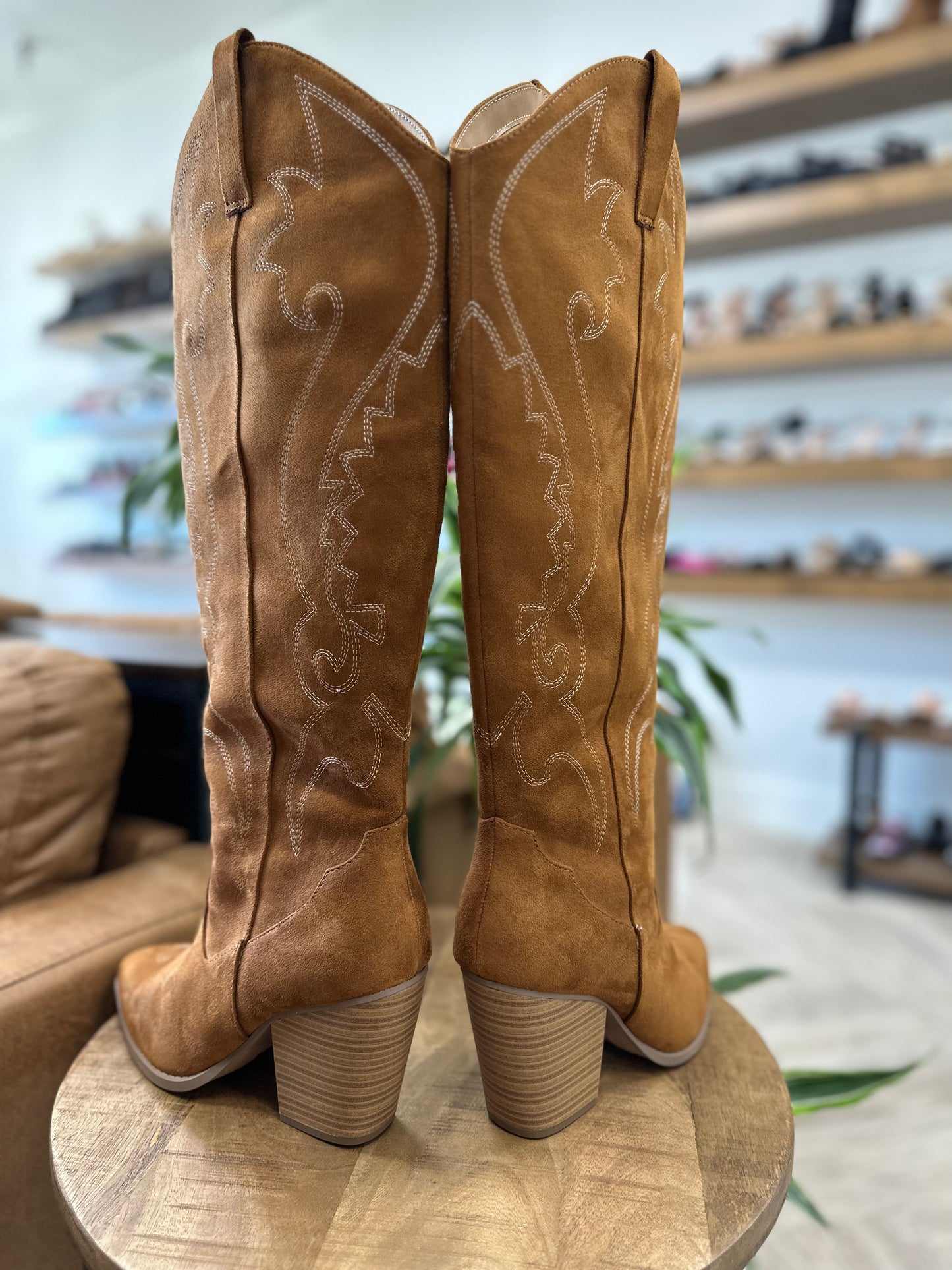 Soda Arcade Knee High Western Boot