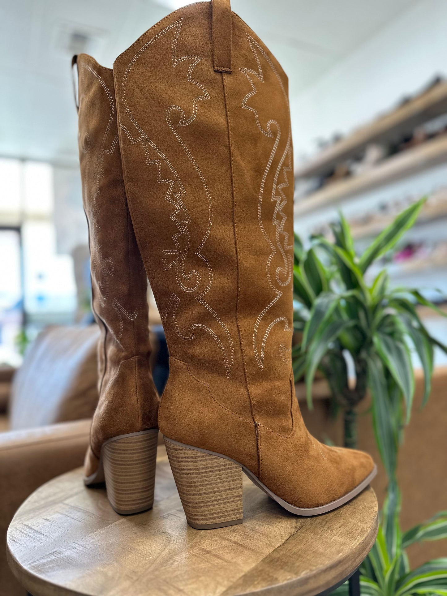 Soda Arcade Knee High Western Boot
