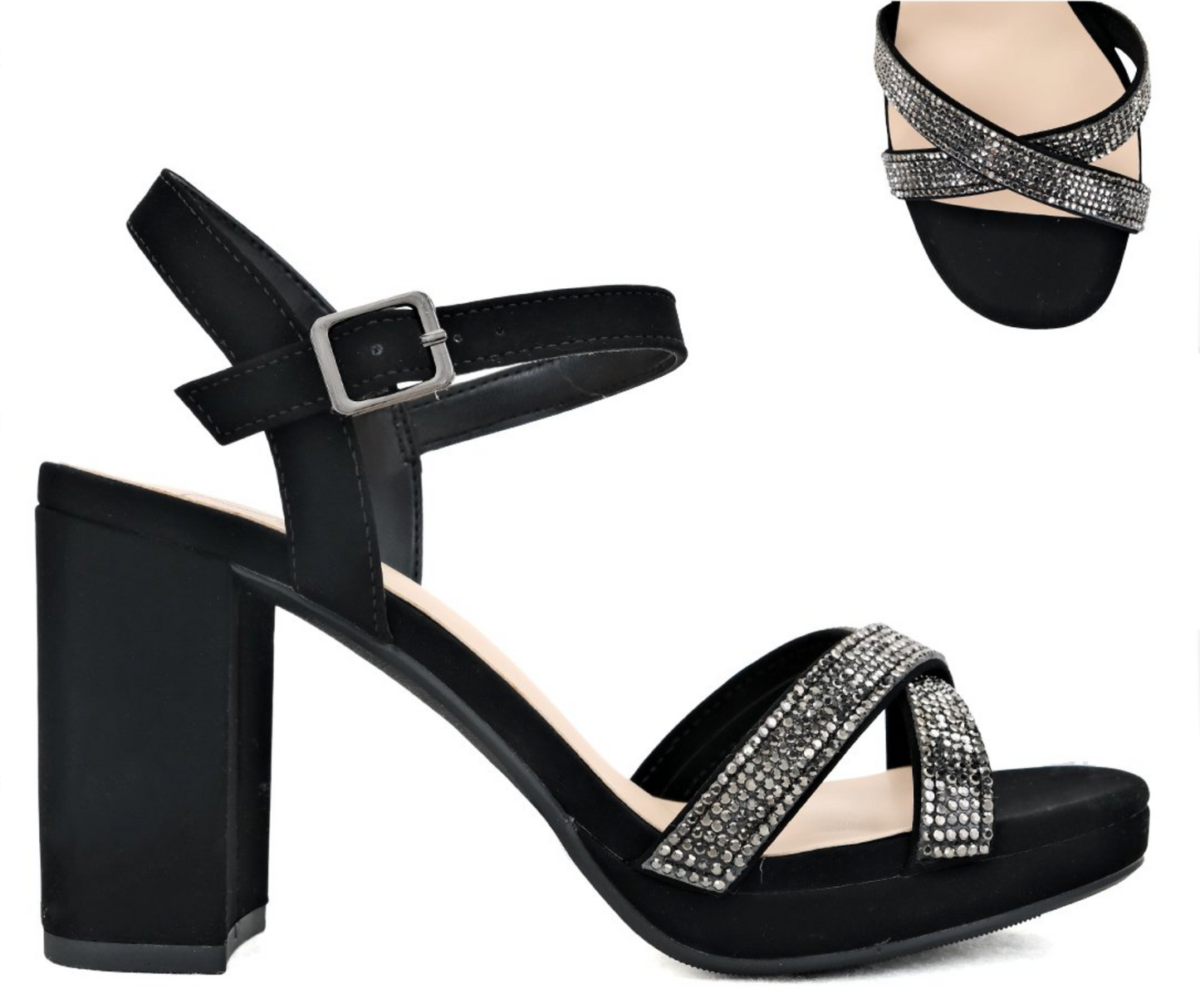 Delicious Fatima Rhinestone Platform Heel