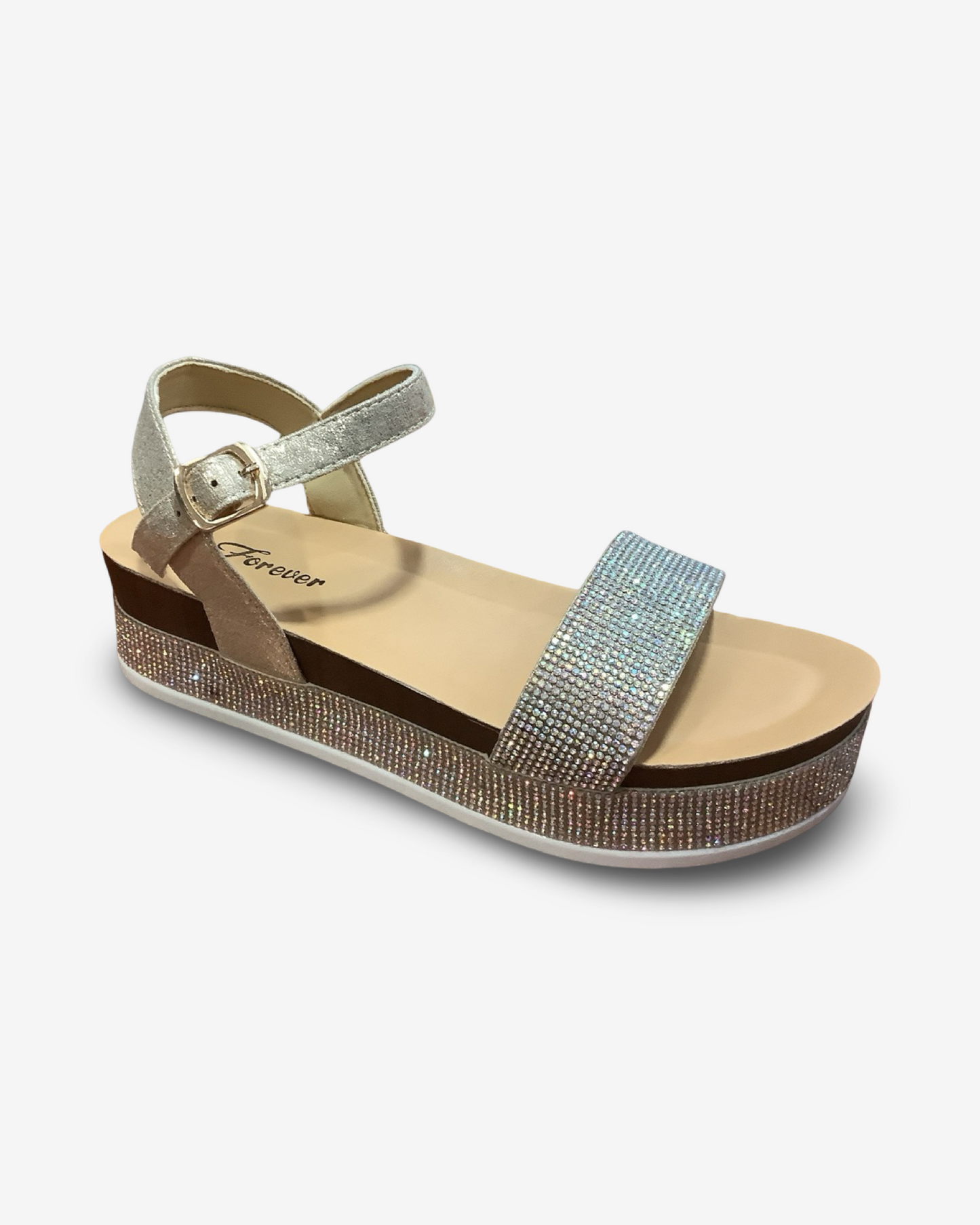 Forever Lajolla Platform Rhinestone Sandals