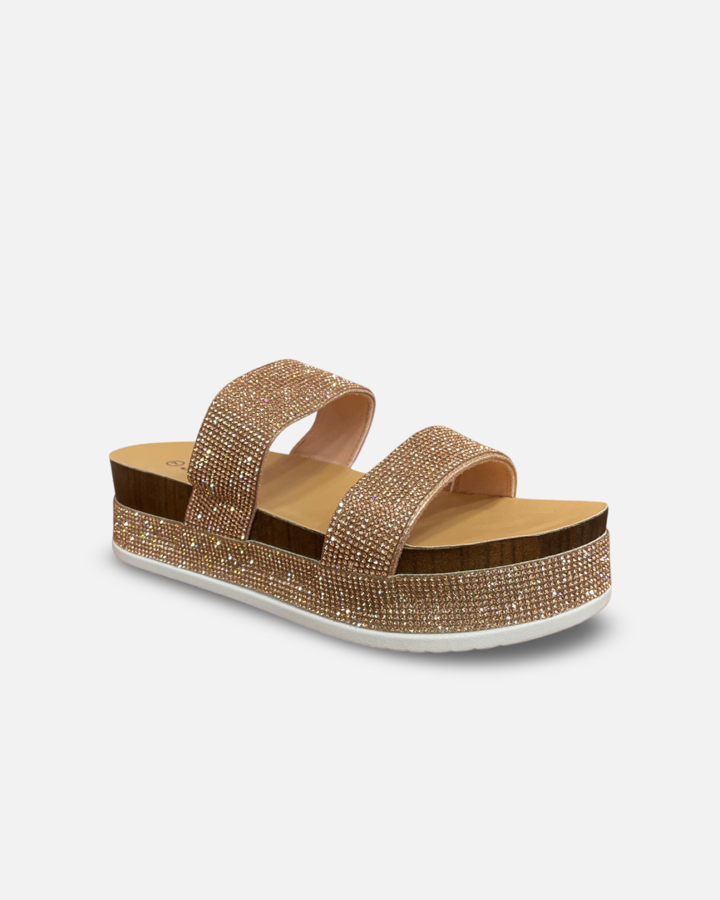 Forever Lajolla Rhinestone Platform Slide Sandal