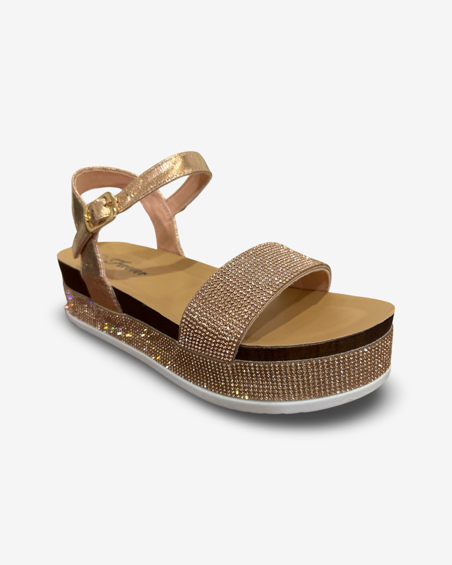 Forever Lajolla Platform Rhinestone Sandals