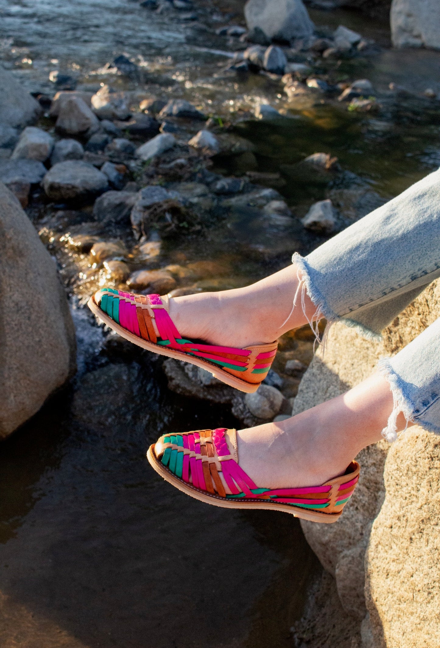 Redhawk Pink Artisanal Leather Huarache