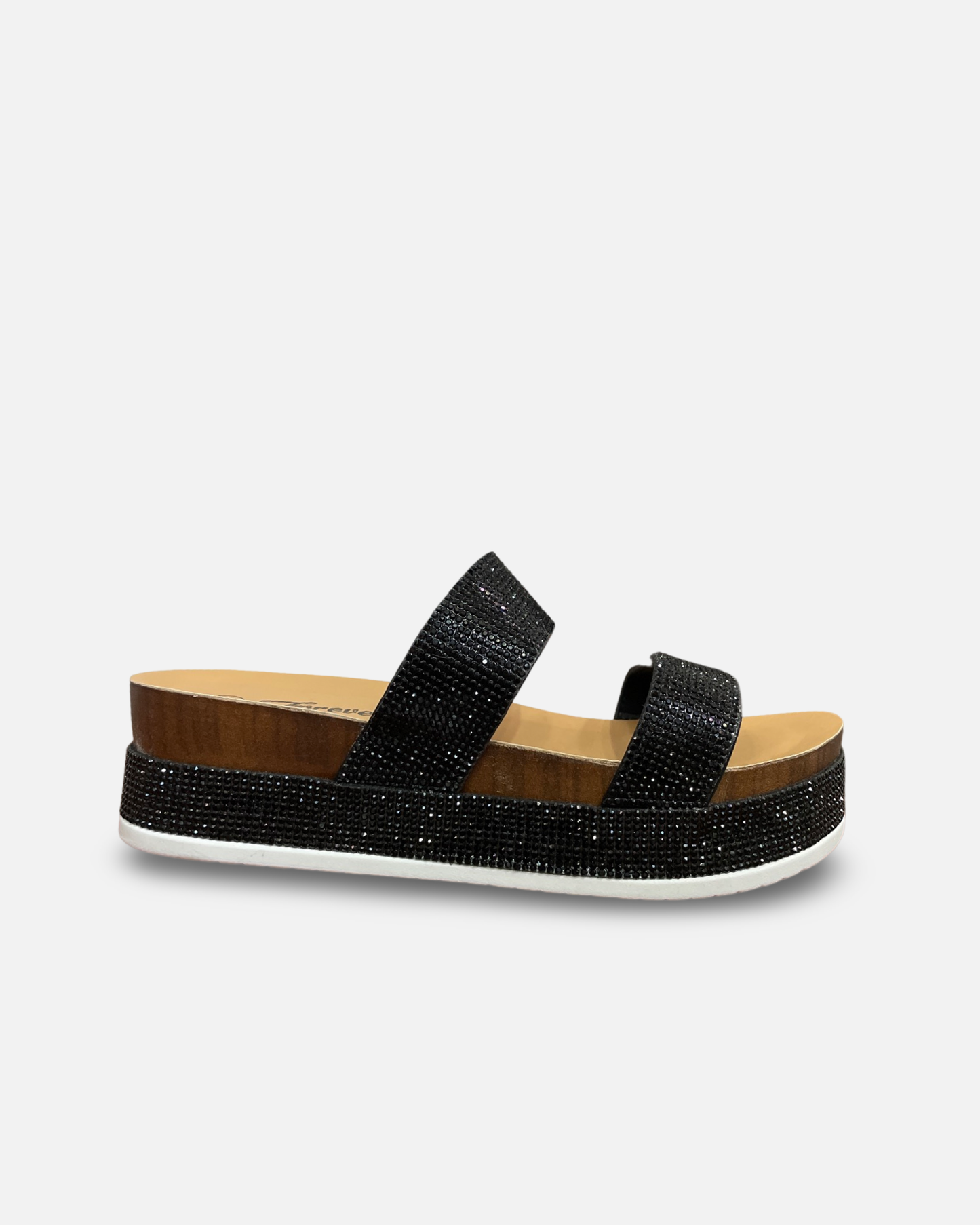 Forever Lajolla Rhinestone Platform Slide Sandal