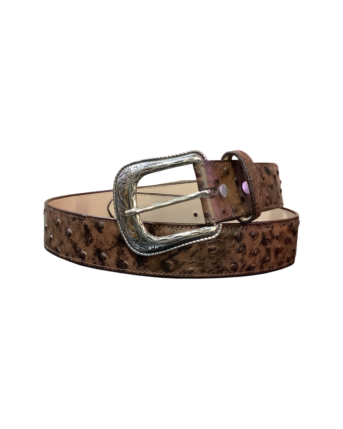 Arles BD701 Ostrich Print Leather Belt*