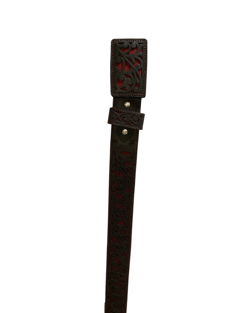 Chaparral Quemado Navajeado Guias Fondo Rojo Belt