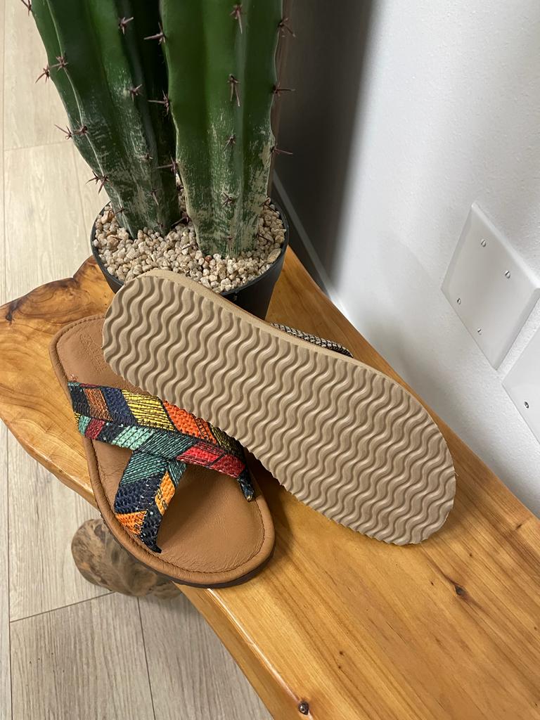 Arles Artisanal Leather Multicolor Men Sandals