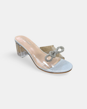 Load image into Gallery viewer, Forever Notary Rhinestone Bow Clear Chunky Heel
