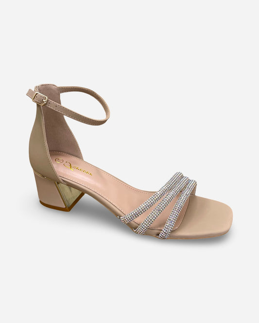 Forever Strappy Rhinestone Chunky Heel