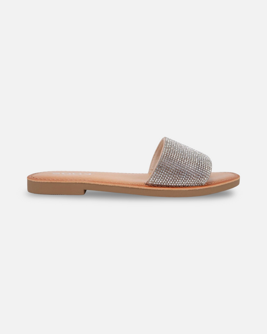 Soda Justice Rhinestone Slip-On Sandal