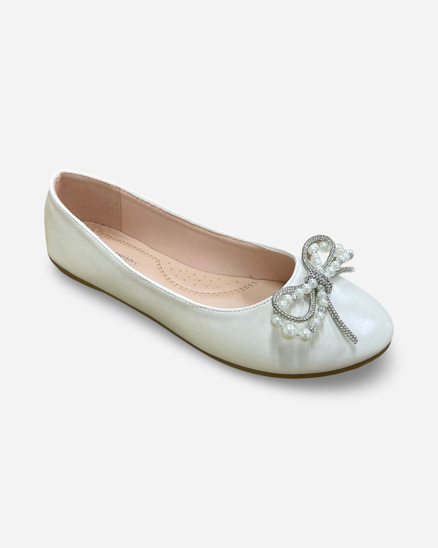 Forever Gloria Pearl/Rhinestone Bow Ballet Flat