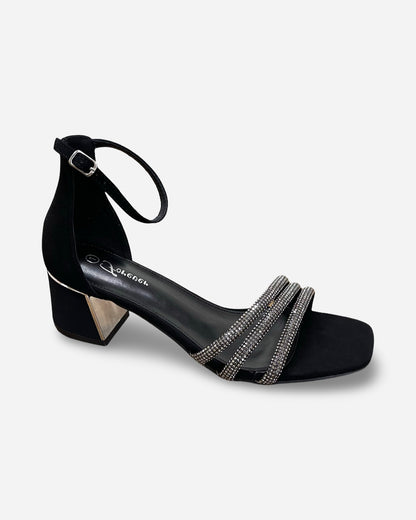 Forever Strappy Rhinestone Chunky Heel