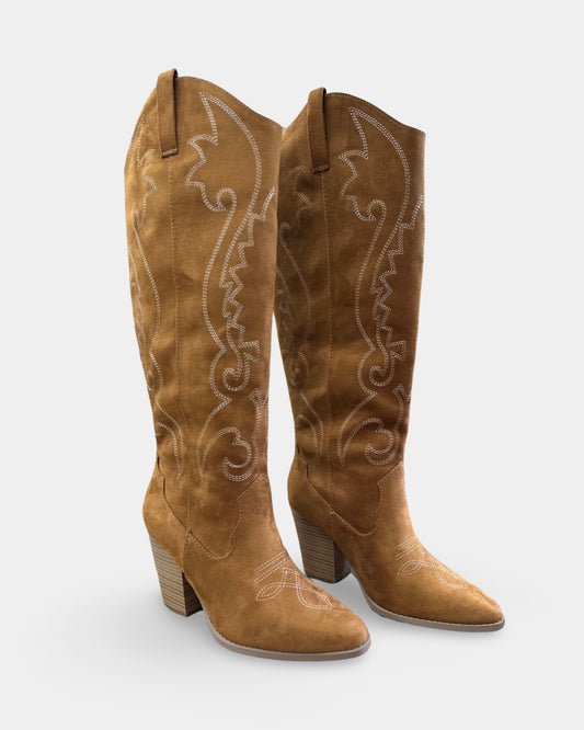 Soda Arcade Knee High Western Boot