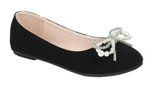 Load image into Gallery viewer, Forever Pearl/Rhinestone Bow Ballet Flat
