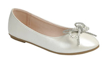 Load image into Gallery viewer, Forever Pearl/Rhinestone Bow Ballet Flat
