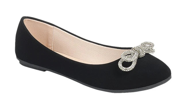 Forever Rhinestone Bow Ballet Flat