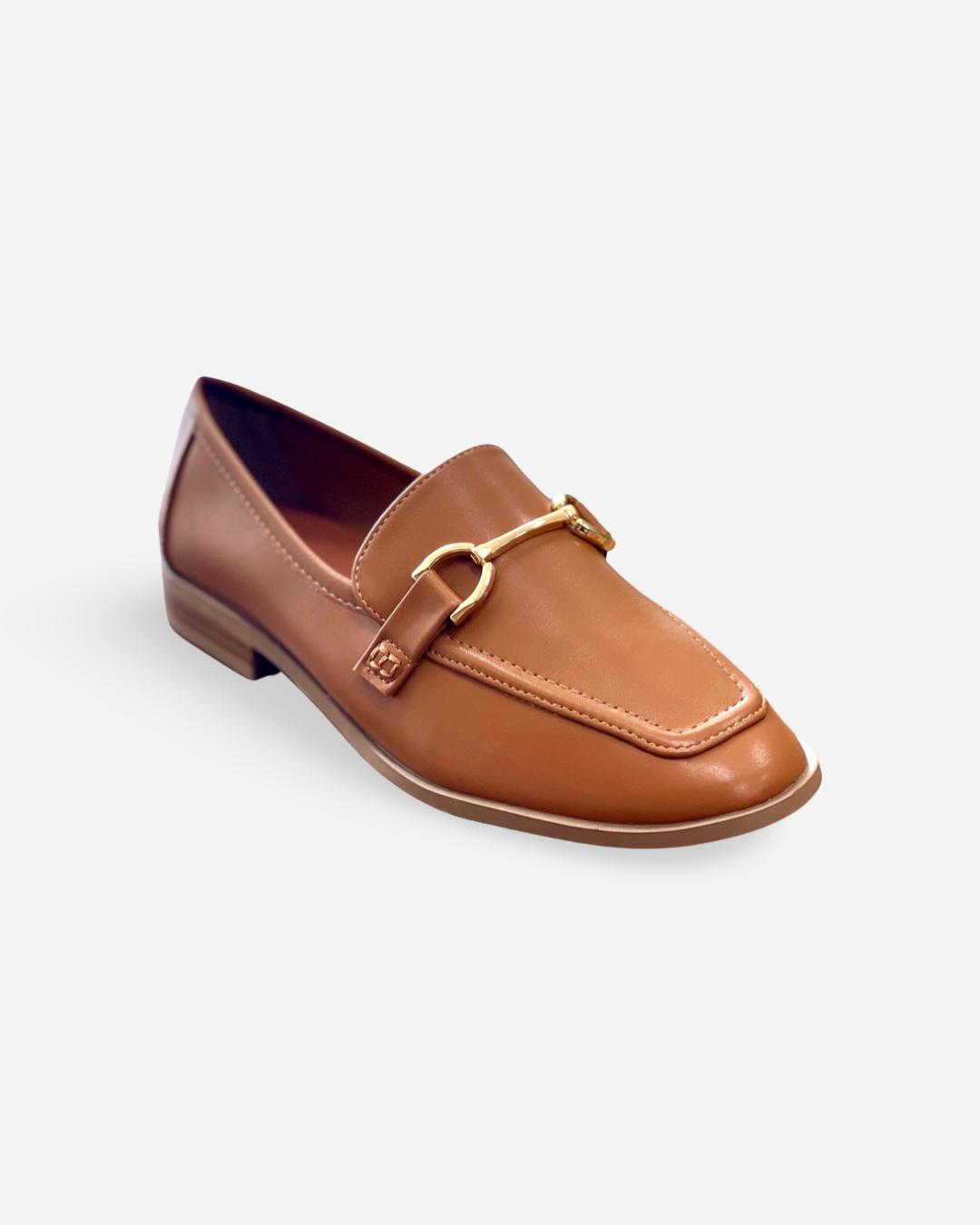 Soda Guitar Gold Buckle Loafer Flats