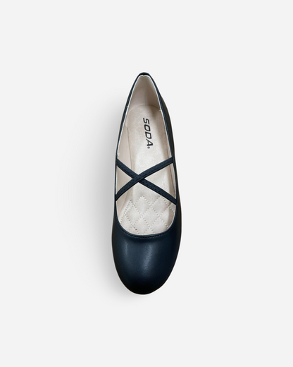 Soda Nutwood Mary Jane Ballet Flat
