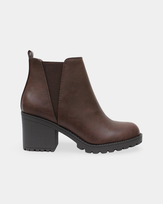 Soda Origami Chunky Heel Ankle Boot
