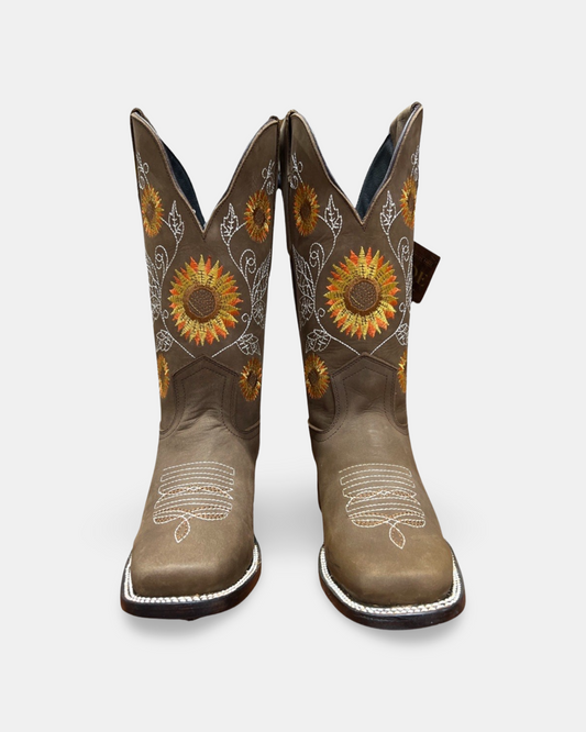 Arles Sunflower Stitch Western Women Boot