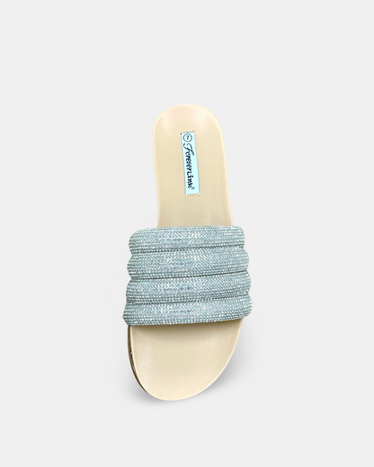 Forever Rhinestone Strap Slid On Sandal