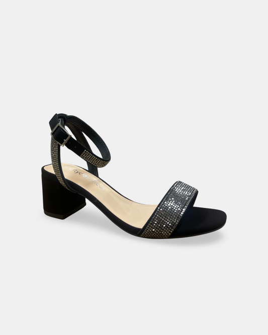 City Classified Wide Fit Folk Rhinestone Block Heel